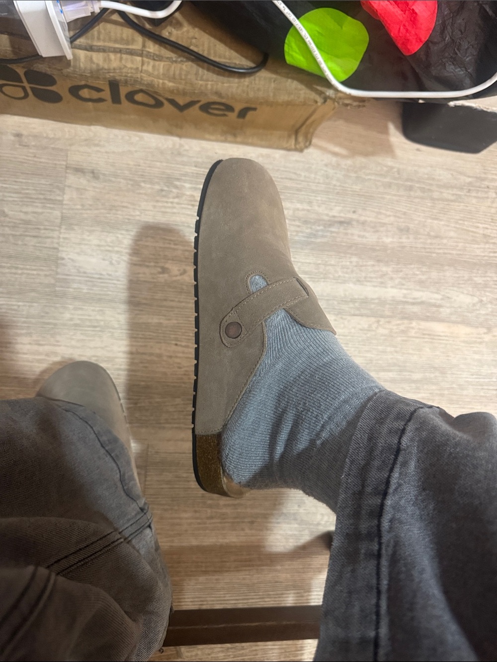 Boston Proper Taupe Suede Slip-On Loafer